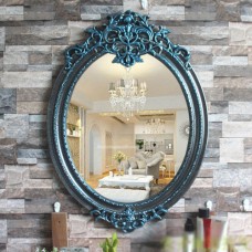D66 Black Bottom Blue Toilet Vanity Wall Makeup Mirror Front Waterproof Y    173472475463